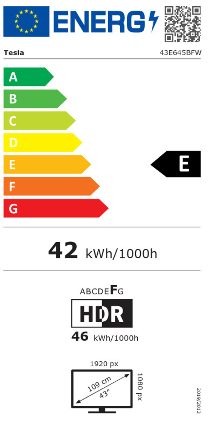 TV Tesla 43E645BFW 43'' Smart Full HD